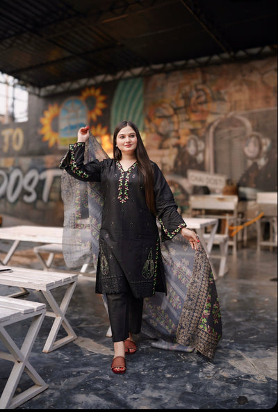karsiya 3Piece Embroidery Stitched Suit