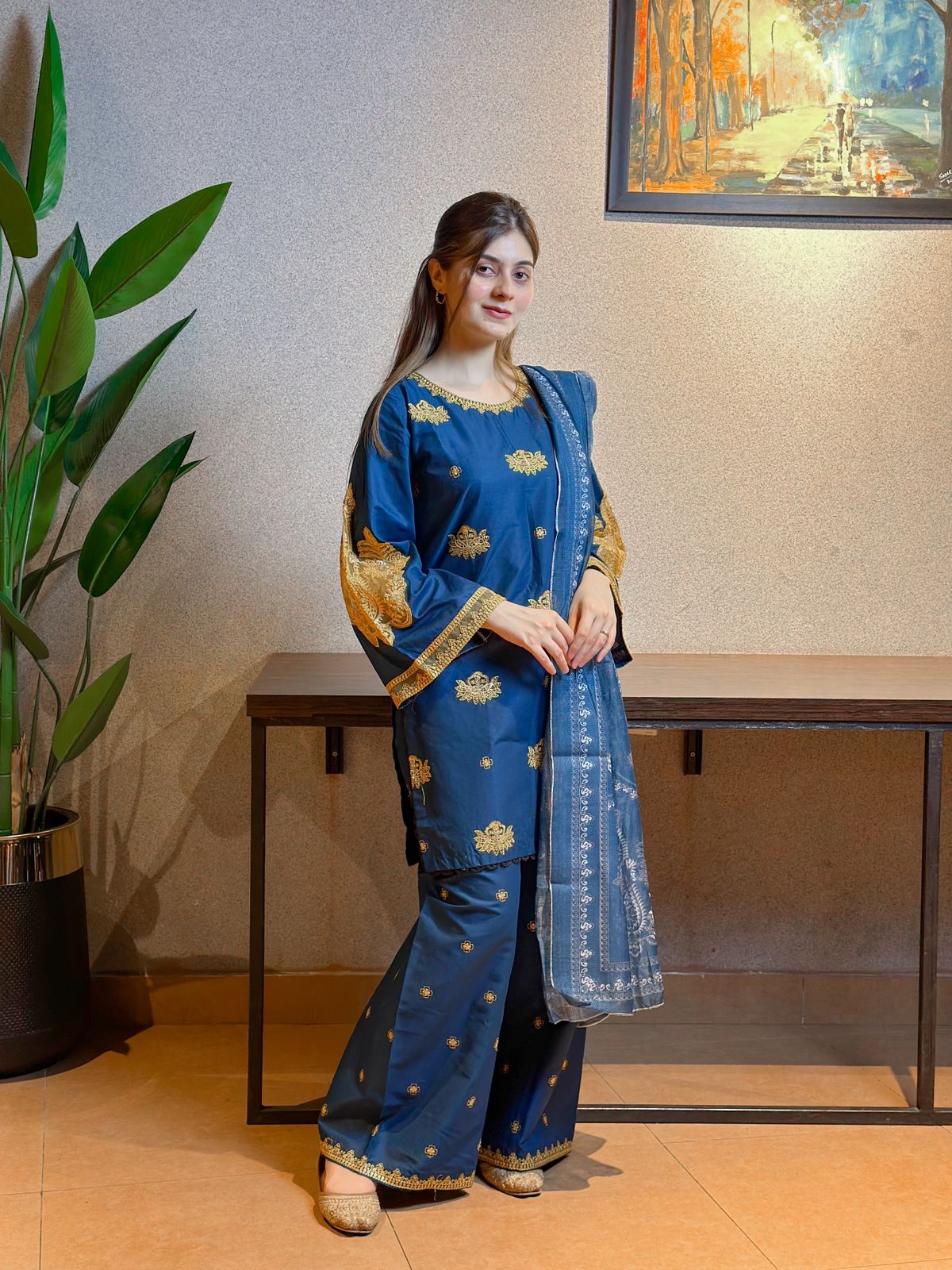BKC 3 Piece Embroidery Stitched Suit