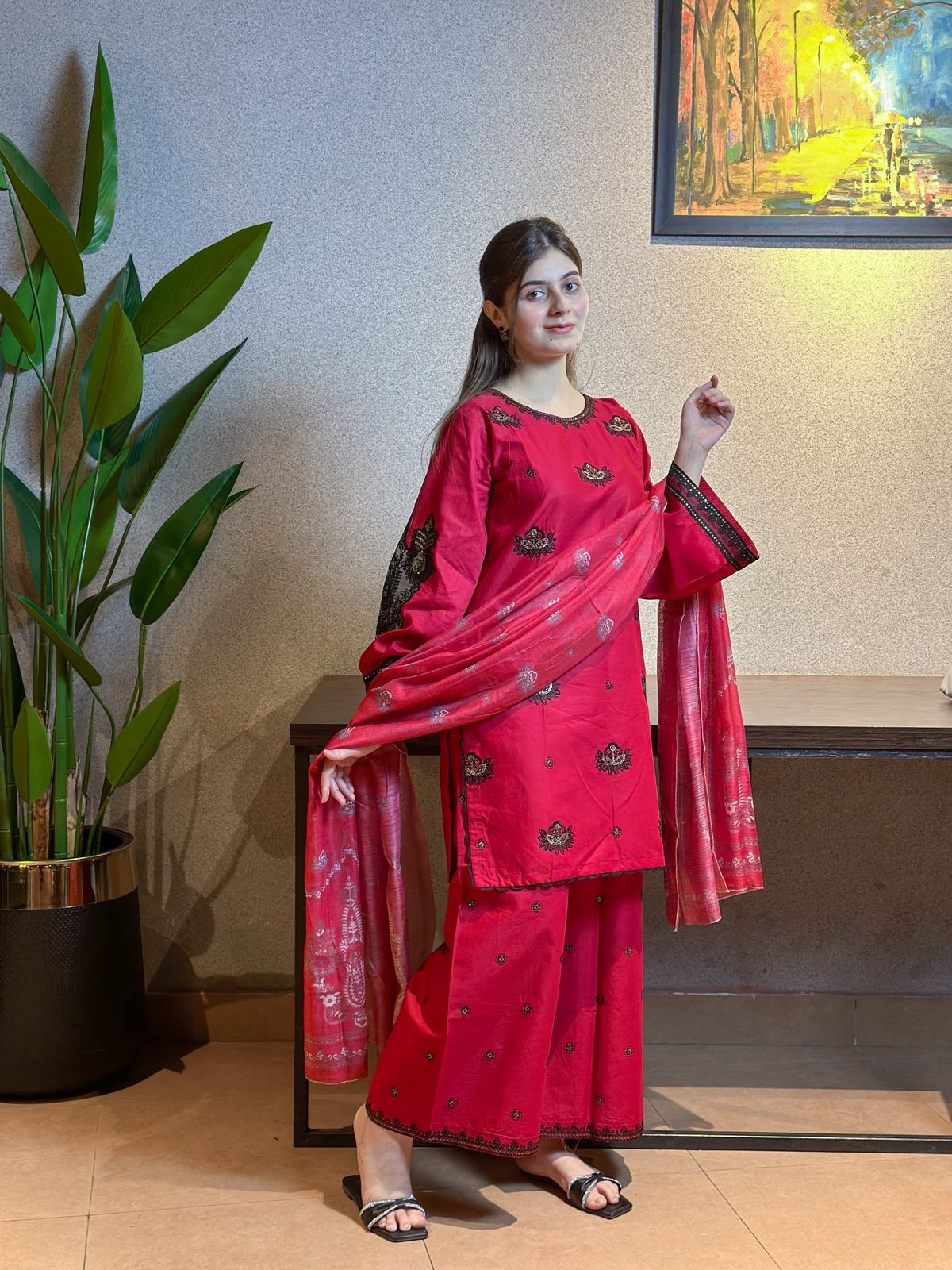 BKC 3 Piece Embroidery Stitched Suit