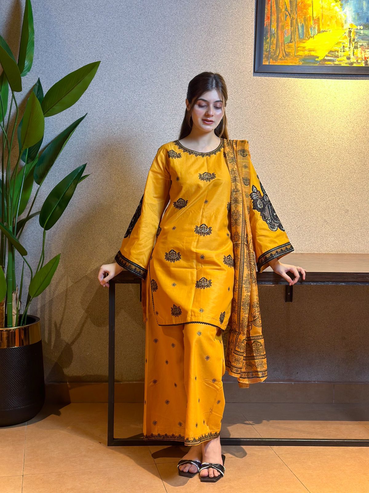 BKC 3 Piece Embroidery Stitched Suit