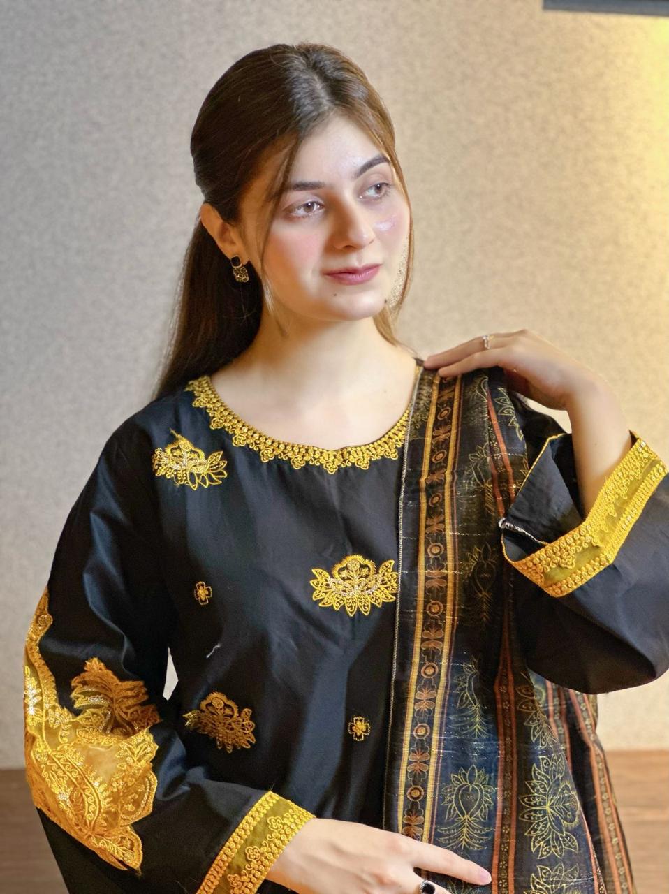 BKC 3 Piece Embroidery Stitched Suit